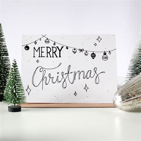 Merry Christmas Card Handlettering Diy Calligraphy Christmas