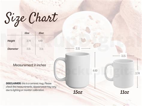 Mug Size Chart-cup Size Chart Template-11oz-15oz-mug Size - Etsy