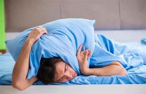 Man Suffering From Sleeping Disorder And Insomnia Stock Photo Image