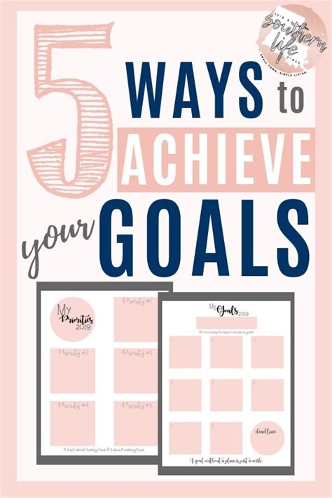 5 Ways To Achieve Your Goals With A Free Goal Setting Printable Planner