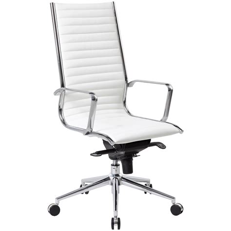 Abbey High Back White Leather Office Chair Office Chairs