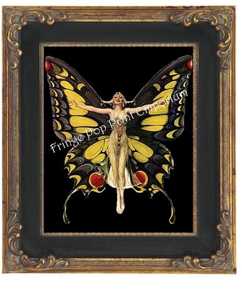 Art Deco Flapper Butterfly Art Print 8 X 10 Glamorous