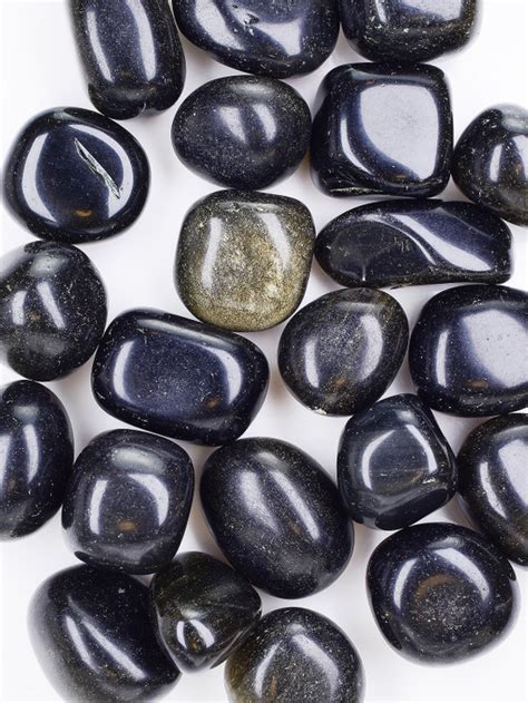 Obsidian Gold Sheen Tumbled Stones Exquisite Crystals