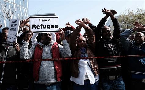 African Asylum Seekers Protest Forced Deportations Outside Presidents