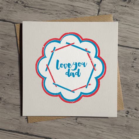Fathers Day Card Love You Dad Card By Purpose And Worth Etc