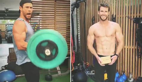 Chris And Liam Hemsworth Go Head To Head In Workout Video Extraie