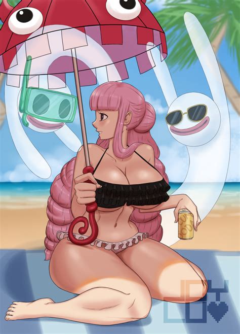 Perona One Piece Artist Request Highres Girl Barefoot Beach
