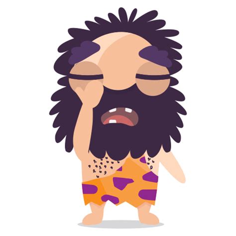 Cave Man Emoticon Emoji Sticker Angry Free Icon Icon