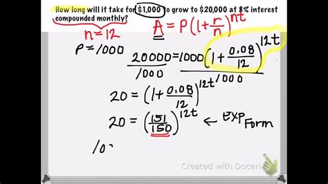Compound Interest Solving For Time Youtube