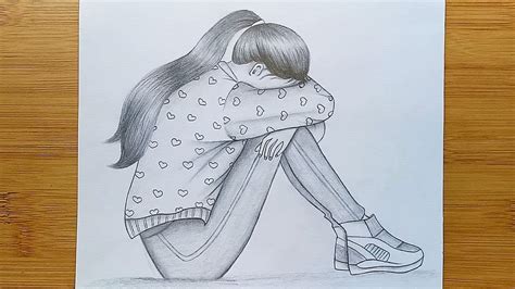 Sad Girl Pencil Drawing Ph