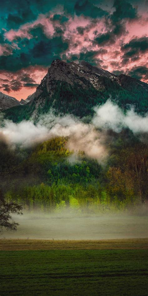 Mountain Fog Clouds Nature 1080x2160 Wallpaper Nature Photography