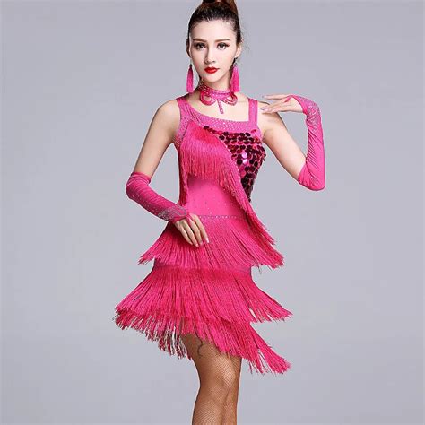 Sexy Latin Dancing Dresses For Women Original Tassel More Colors Skirts Ladies Professional