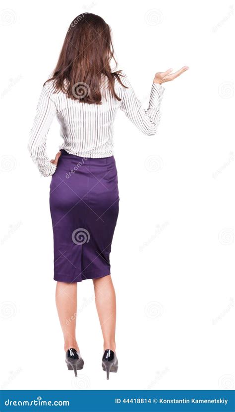 Back View Of Beautiful Business Woman In Dress Stock Photo Image Of