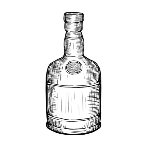 Premium Vector Hand Drawn Vodka Bottle Vector Illustration