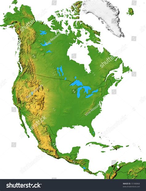 North America Map Terrain Stock Illustration 15180868 Shutterstock