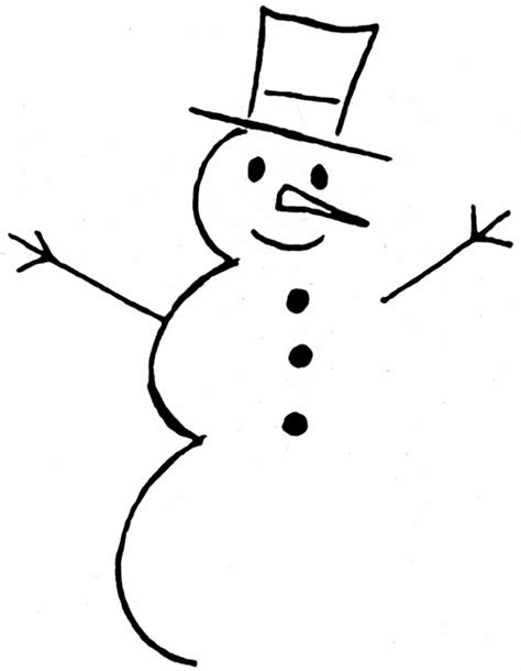 Snowman Clipart Free Black And White