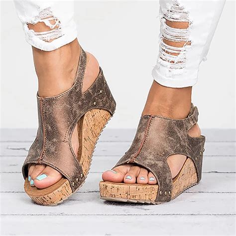 Teahoo Retro Platform Sandals Women Espadrilles Wedge Sandals