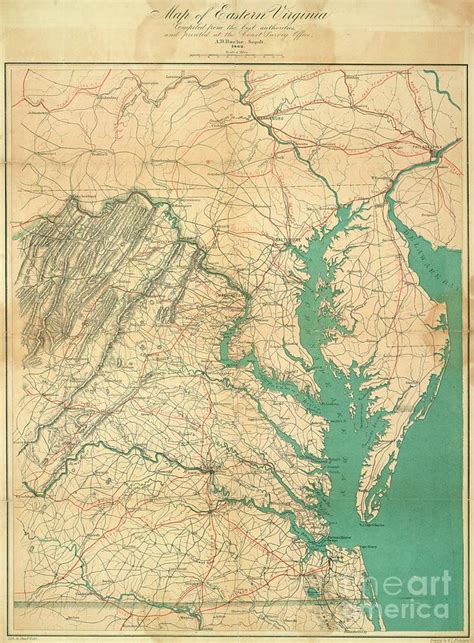 Map Of Eastern Virginia 1862 Photograph By Jl Images Pixels
