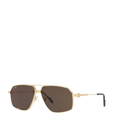 Mens Cartier Gold Première De Cartier Sunglasses Harrods Uk