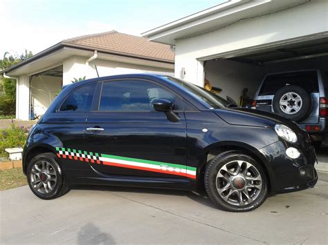 2 Italian Style Side Stripe Fiat 500 Rally Race Decal Sticker Kit