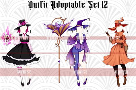 Outfit Adoptable Set 12 Closed Witches By Mariseart On Deviantart