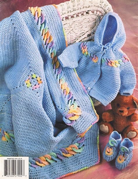 Baby Rings Layette Crochet Patterns Annies Attic Boy Girl Afghan Dress