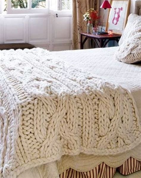 Quick To Knit Chunky Blanket Knitted Throws Cable Knit Blankets Knitted Blankets