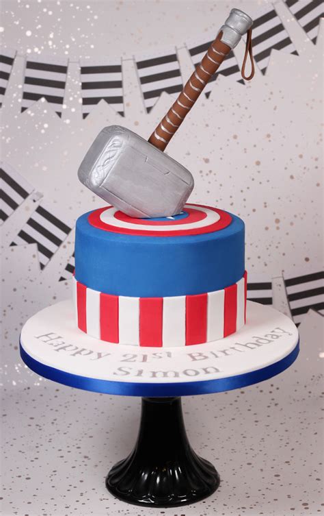 I'm so excited for this movie because i'm dying… we designed free printable captain marvel birthday invitation templates. Captain America/Thor Cake - Cakey Goodness