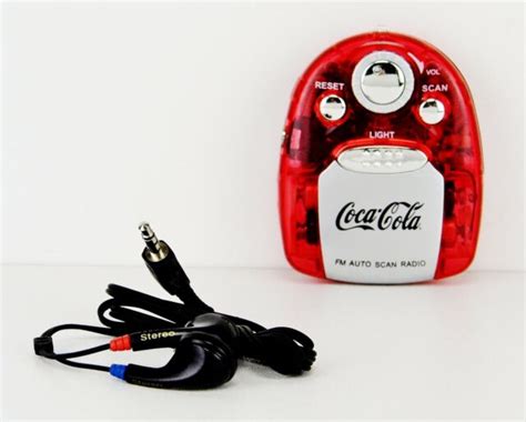 very rare “coca cola” fm auto scan radio with light and earphones tested 1998 ebay