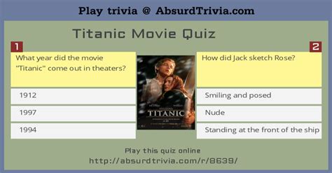 Three marvel movies take place during the same week. Titanic Movie Quiz
