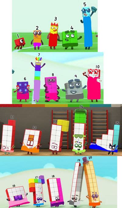 Numberblocks 1 20 In Their Swimsuits By Alexiscurry On Deviantart