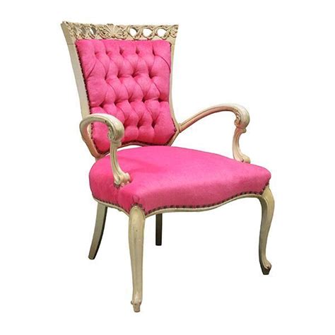 Classic velvet and contemporary armchairs perfectly compliment to any interior scheme. Louella Chair || Hot pink tufted arm chairs with cream ...