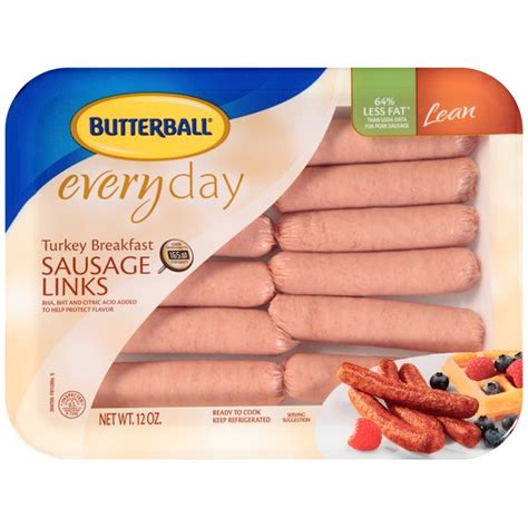 Using butterball ground turkey, you can make a healthier and tastier crust creation. Butterball Everyday Breakfast Lean Turkey Sausage Links ...