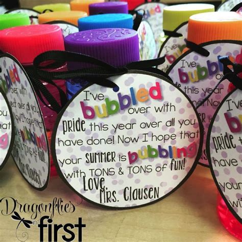 It is hard to get them something meaningful that doesn't break the bank for the teacher. FREE End of the Year Bubbles Tag | School gifts, Student ...