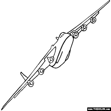 Colouring page of a boeing 747 this popular jumbo jet colouring page shows the iconic boeing 747 passenger plane which is also used as a cargo plane and as a military aircraft too. Free Online Coloring Pages - TheColor
