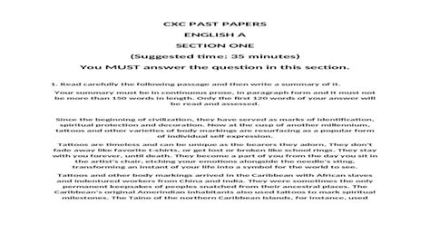 Cxc Csec English A 2015 Past Papers 20k Views Past Papers English