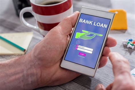 Bank Loan Concept On A Smartphone Stock Image Image Of Hand Home
