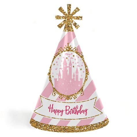 Little Princess Crown Cone Happy Birthday Party Hats For Kids And