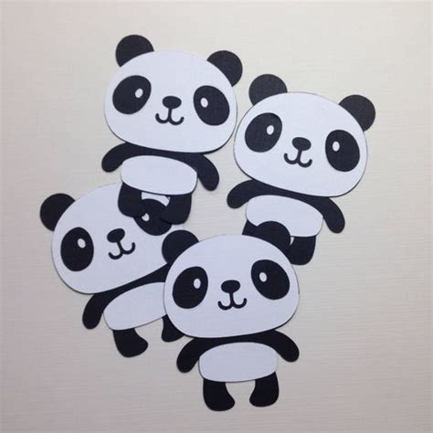 Panda Bear Die Cuts Paper Panda Bear Cut Outs Cute Panda Etsy