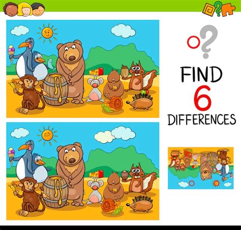 Premium Vector Game Of Differences With Animals