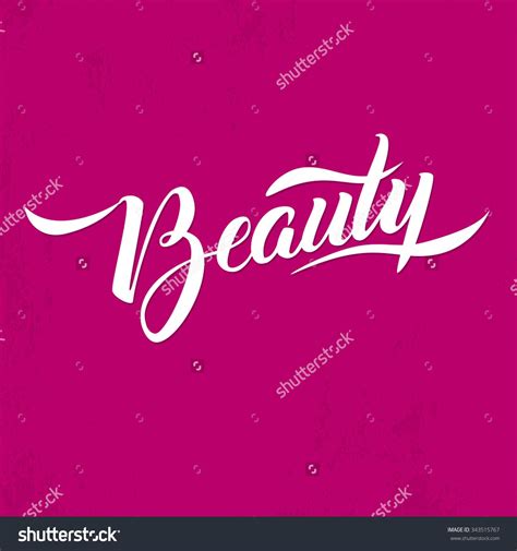 Beauty Typography Square Poster Vector Lettering Calligraphy