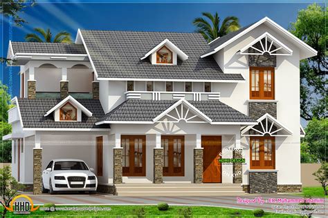 Nice Sloped Roof Kerala Home Design Kerala Home Design And Floor