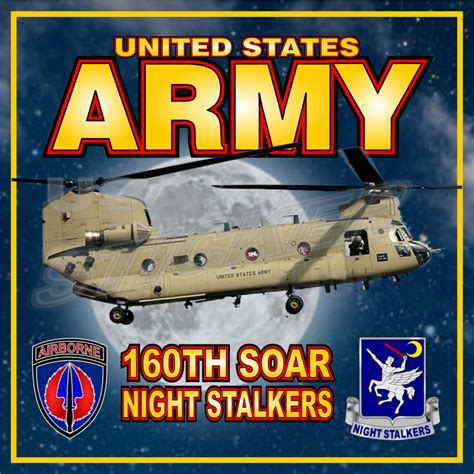 Us Army 160th Soar Night Stalkers Chinook Moon Sticker