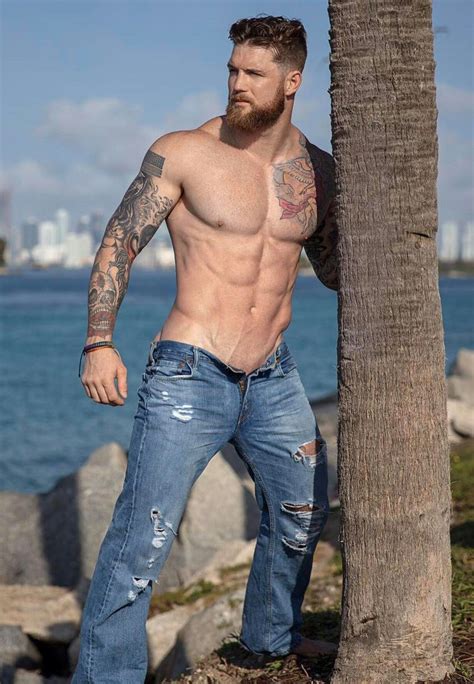 Handsome Shirtless Muscular Man With Jeans In Gym Stock Image Image Sexiz Pix