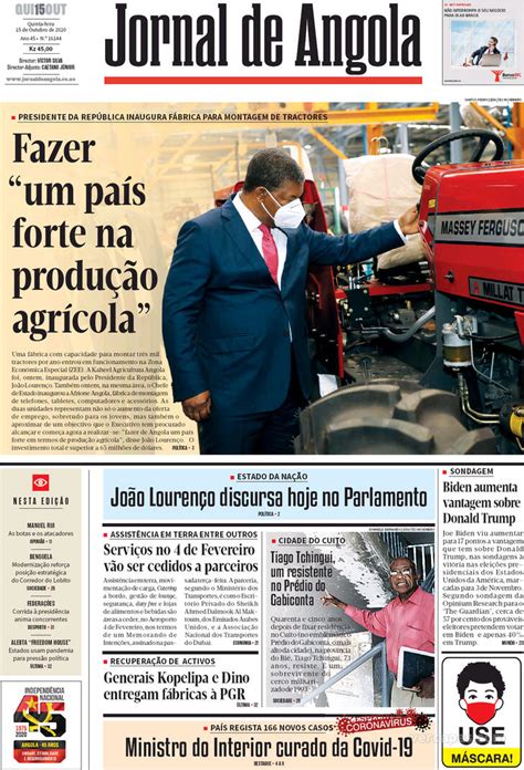 Capa Jornal De Angola De 2020 10 15