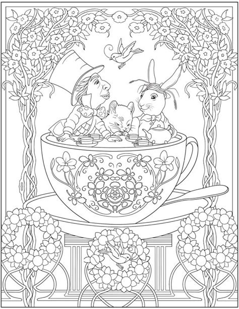 Creative Haven Alice In Wonderland Designs Coloring Book Dover