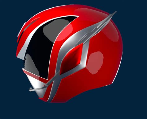 Power Rangers Spd Red Ranger Helmet With Swat Attachments Stl 3d File