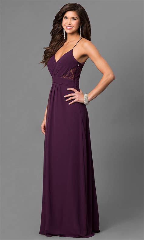 A wide variety of bridesmaid dress options are available to you, such as feature, fabric type, and supply type. Eggplant Purple Long Prom Dress with V-Neck-PromGirl