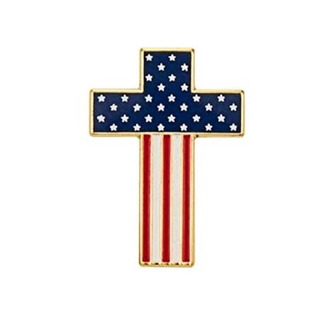 American Flag Cross Enamel Lapel Pin Pkg Of 4 Etsy