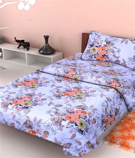 Indianonlinemall Printed 100 Cotton Single Bed Sheet With 1 Pillow